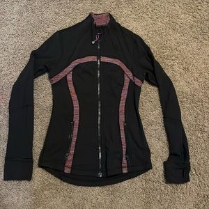 Lululemon define jacket, black and purple pattern